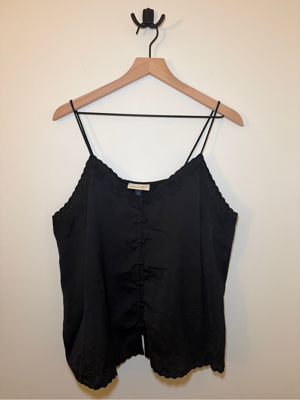 Universal Thread Embroidered Black Cami